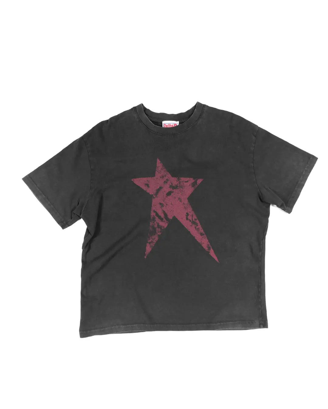 BLACK CROPPED TRAUMA STAR TEE