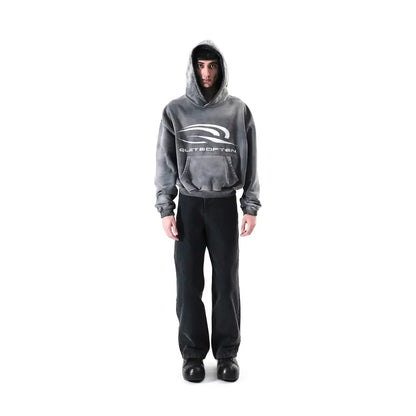 GREY FADED LOGO HOODIE