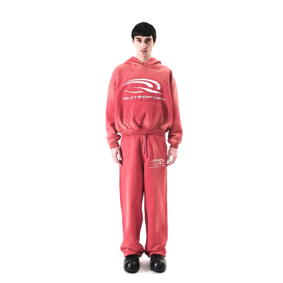 RED FADED LOGO HOODIE